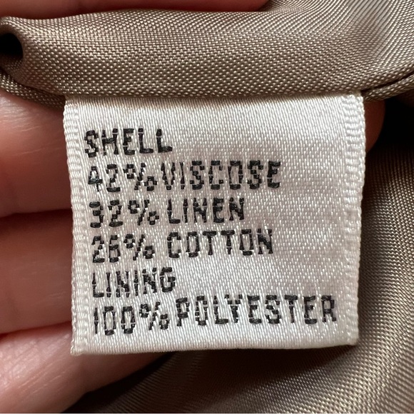 ⭐️ Talbots Italian Linen Woven Military Safari Belted Jacket Cinched Back Sz 10 - Picture 12 of 15